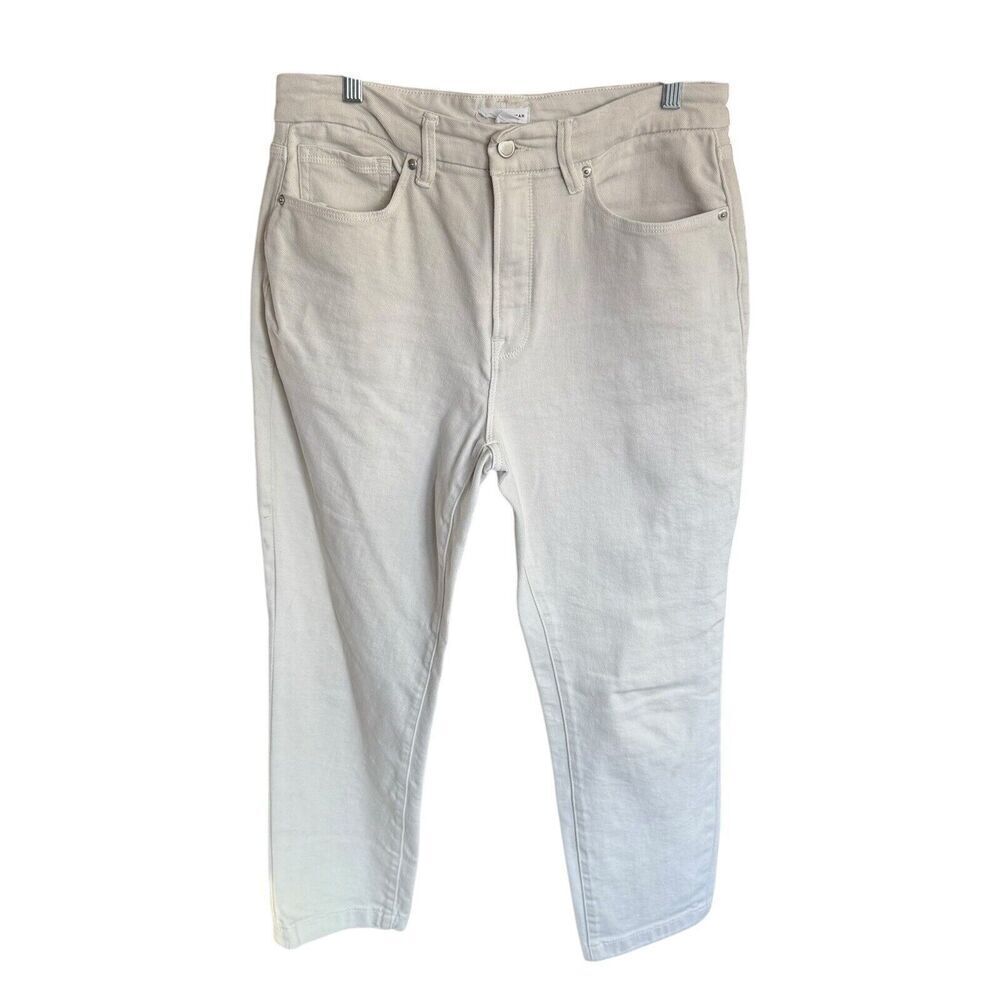 Good American Cream Wide Leg Jeans